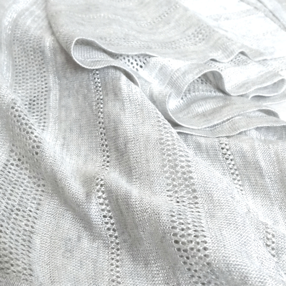 *Relisted* Calvin Klein Wrap/ Poncho Gray & Faint White Stripe Silver Threading - Picture 5 of 15